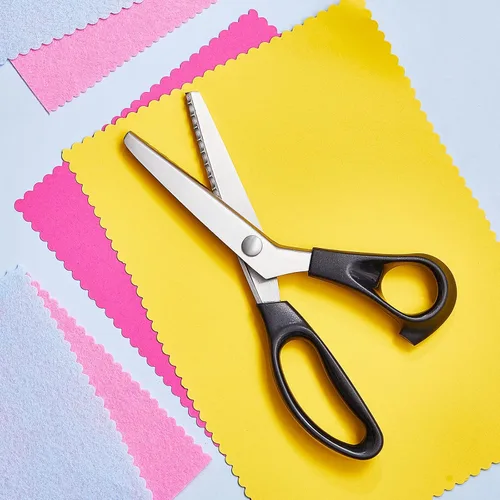 Miniatura 5 de Amylove Tijeras de entintar para cortar tela festoneadas de 0.197 pulgadas, tijeras dentadas de fieltro de 0.197 pulgadas para manualidades, corte