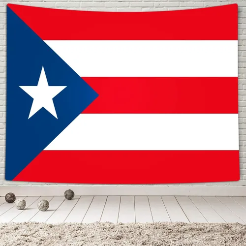 Miniatura 2 de TOMOZ Tapiz de bandera de Puerto Rico de Estados Unidos para colgar en la pared, dormitorio, sala de estar, dormitorio, decoración del hogar, 80