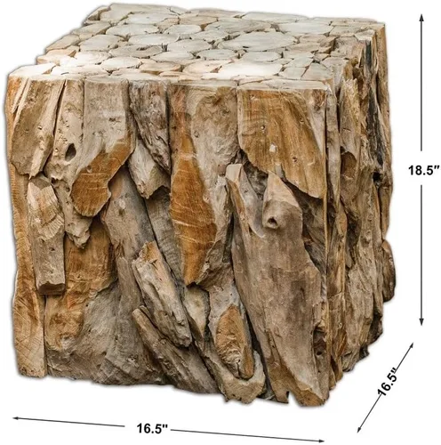 Miniatura 3 de Uttermost Mesa de cubo de madera de teca recuperada de 19
