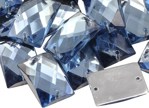 Miniatura 10 de Allstarco Topacio ahumado marrón CH25 de 0.551 x 0.394 in, cuentas rectangulares para coser, cuentas para manualidades, diamantes de imitación