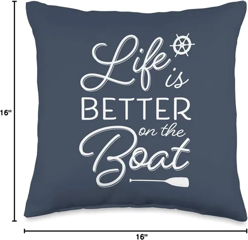 Miniatura 4 de Boat Gear by Vine Mercantile Life is Better Cool - Almohada náutica con temática náutica, 15.7 x 15.7 in, multicolor