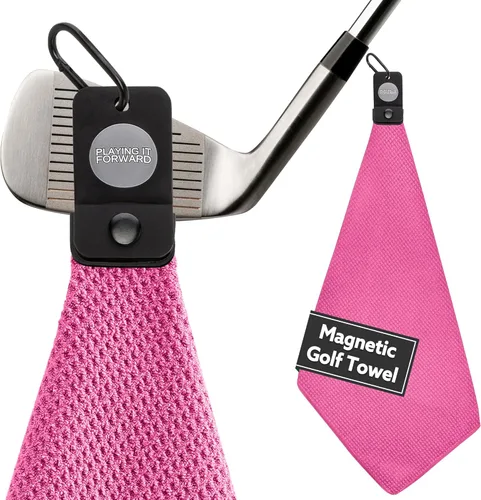 Miniatura 15 de Toallas de golf magnéticas para bolsas de golf con clip y imán ultra fuerte - Toalla de microfibra con tejido de gofre para sujeción segura