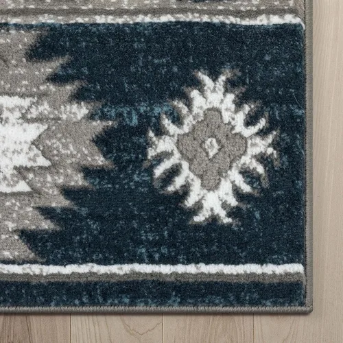 Miniatura 4 de Well Woven Southwestern Rodrigo - Alfombra de pasillo azul de 2 pies 3 pulgadas x 7 pies 3 pulgadas