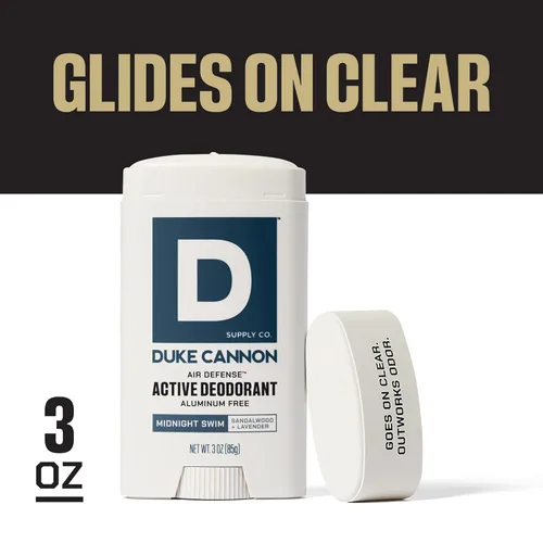 Miniatura 9 de Duke Cannon Midnight Swim - Desodorante sin aluminio para hombres - Air Defense, aroma de sándalo + lavanda, 3 oz - de larga duración, deslizamiento