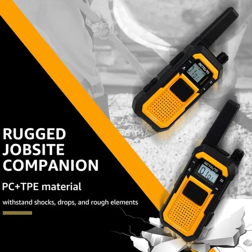 Miniatura 3 de Retevis RB48 Walkie Talkies de largo alcance, radio de 2 vías con micrófono de hombro, IP67 impermeable, 2000 mAh, recordatorio de vibración