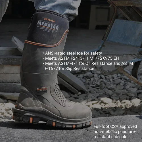Miniatura 4 de Dryshod Megatar - Botas de trabajo con puntera de acero, color negro