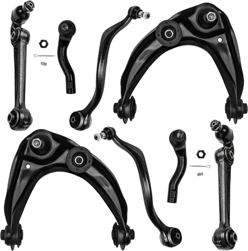 Miniatura 350 de Detroit Axle - Kit de brazos de control de extremo delantero de 8 piezas para Dodge Dakota 00-04, Durango 00-03, 4 brazos de control superior e