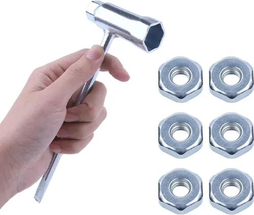 Adefol Llave de motosierra de 0.512 x 0.748 in con 6 tuercas de barra para Stihl 017 018 019 020 021 023 024 025 026 028 034 Piezas de repuesto de