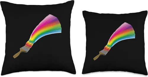 Miniatura 3 de Painter Art Designs Paintbrush Painting Rainbow Art - Almohada de 16 x 16 pulgadas, multicolor