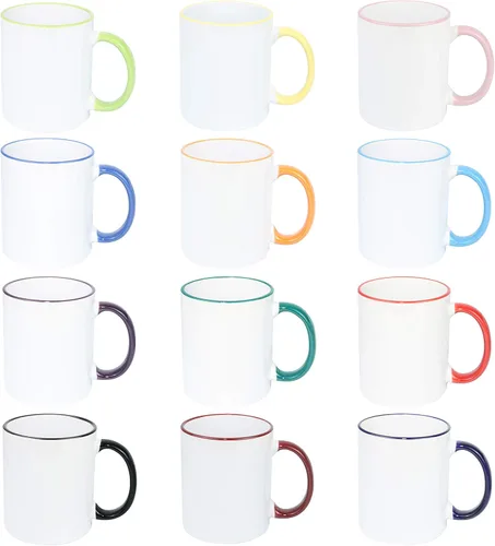 Miniatura 14 de Taza de sublimación cambiable de 11 onzas, 3 colores surtidos, negro, azul y rojo, empaquetada en caja blanca, caja de 6