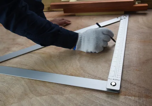 Miniatura 7 de FEIRONG Herramientas de Escuadra de Carpintero 3 en 1, Regla Triangular de 7 Pulgadas, Regla en Forma de L de 10 Pulgadas y Lápiz de Carpintero