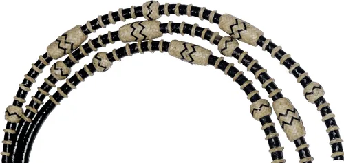Miniatura 7 de Cuerda negra con nudos naturales, piel cruda, tachuelas de caballo trenzadas a mano Romal Romel Reins hecha a mano, cuerda de rancho/cuerda, 8.5
