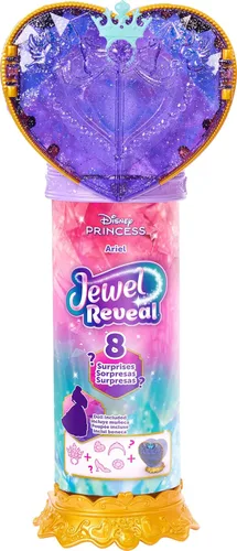 Miniatura 6 de Mattel Disney Frozen Muñeca de moda Anna con accesorios y 8 sorpresas, incluyendo caja de gemas de copos de nieve, anillo para niños y 9 piezas