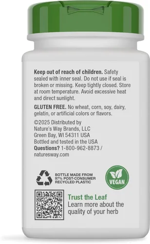 Miniatura 10 de Nature's Way Corteza de olmo resbaladizo, soporte tradicional para calmar el tracto gastrointestinal*, cápsulas veganas de olmo resbaladizo, 100