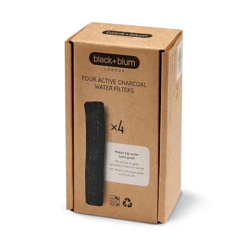Miniatura 2 de BLACK + BLUM Varillas de filtro de agua de carbón Filtro de carbón de hidratación antigua tradición japonesa, dura 6 meses cada uno, madera negro