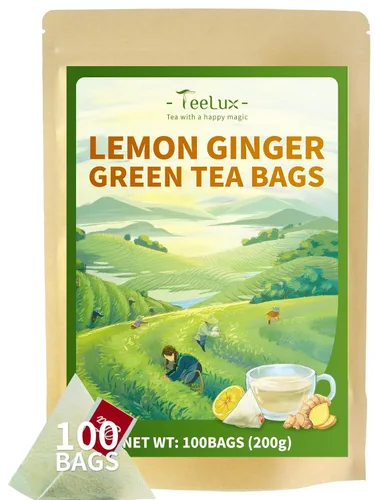 Miniatura 23 de TeeLux Bolsas de té verde menta, té verde con menta, menta verde y citronela, con cafeína, 100% real y natural, 100