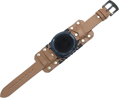 Miniatura 3 de Powerhill Correa de reloj de cuero genuino de 0.866 in, compatible con reloj estándar de 0.86 pulgadas de ancho, Galaxy Watch de 1.811 pulgadas