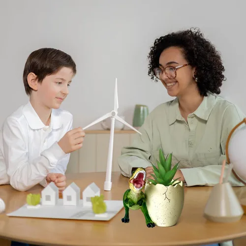 Miniatura 6 de FlidRunest Macetas suculentas de dinosaurio, maceta de resina creativa para suculentas con orificio de drenaje, accesorios de escritorio
