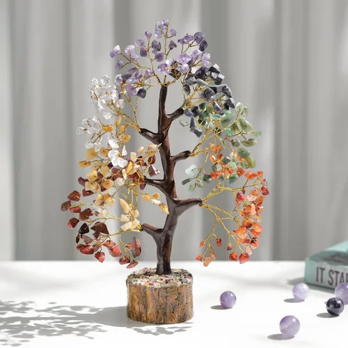 Miniatura 6 de FASHIONZAADI Árbol de cristal curativo de 7 chakras, árbol de la vida de cristal para decoración del hogar, decoración de escritorio de oficina