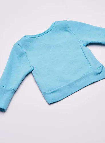 Miniatura 4 de Hanes Ultimate baby girls Crew Sweatshirt Pullover Sweater Light Grey StripeTurquoise Solid 12-18 Months US