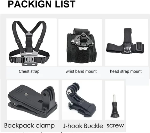 Miniatura 7 de Kit de accesorios para Insta360 Go Ultra - Montaje en el pecho, correa para la cabeza, agarre de mano y soporte de mochila para cámara de acción Go