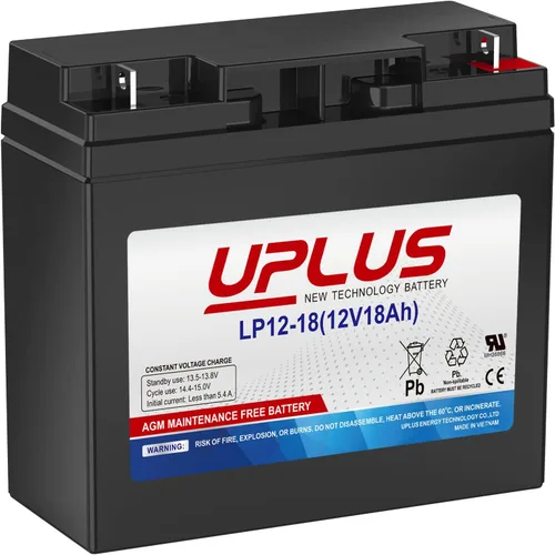 Miniatura 8 de Uplus - Batería recargable de plomo ácido sellada de 12 V 5 Ah - DJW12-5.0T reemplaza la batería de alarma doméstica compatible con terminales F1 F2