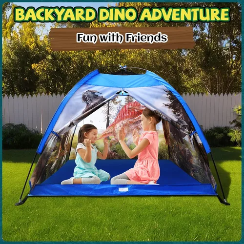 Miniatura 4 de Tienda de campaña de dinosaurio para niños de 48 x 48 x 43 pulgadas realista para niños pequeños como juguetes de dinosaurio, perfecta para niños