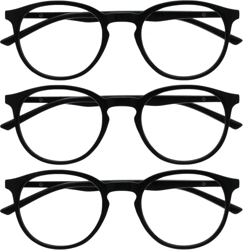 Miniatura 16 de OPULIZE MET - Lentes de lectura con bloqueo de luz azul para mujeres y hombres, marco redondo delgado con bisagras de resorte, resistentes a los 1