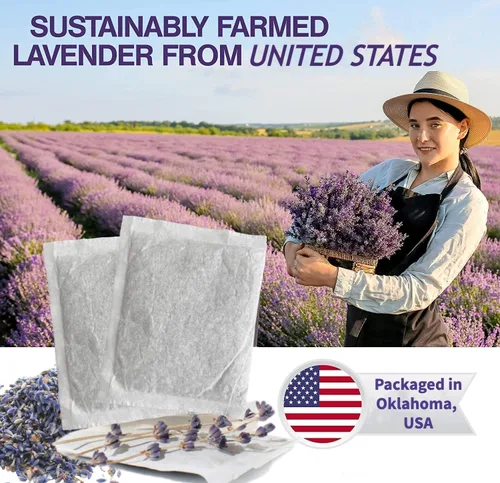 Miniatura 4 de Bolsas para secadora de lavanda, flores extra premium, bolsitas perfumadas de lavanda para cajones y armarios, bolsas ambientadoras naturales