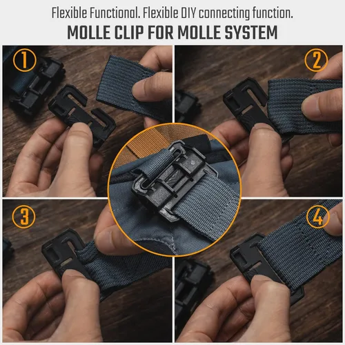 Miniatura 3 de TACTICAL_GEEK TGCodeG5 Hebillas de liberación rápida: sin coser, paquete de 2 hebillas de nailon PA66 para correas de 1,4 pulgadas/1.496 in, sistema