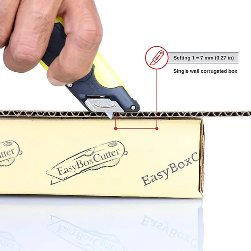 Miniatura 4 de EasyCut 2000 Cuchillo utilitario retráctil seguro para cortar cajas, amarillo, 09700