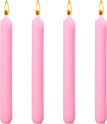Miniatura 8 de Wrcevtor Juego de 4 velas cónicas de 8 pulgadas 7.5 horas de combustión limpia sin aroma, para bodas, fiestas, decoración del hogar y ocasiones