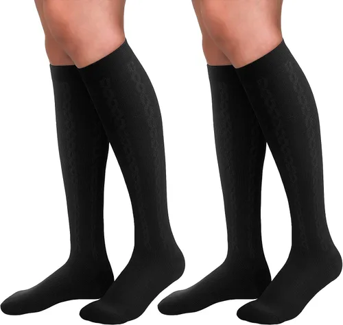 Calcetines de compresión graduados médicos de 30-40mmHg para mujeres y hombres, medias de compresión de circulación, calcetines altos hasta la