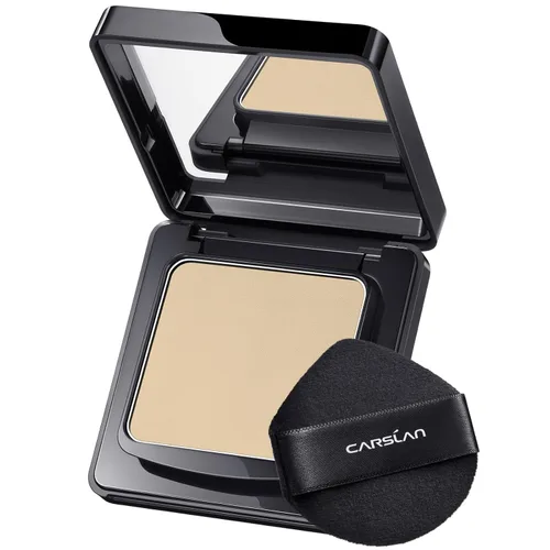 Miniatura 13 de CARSLAN Polvo prensado impermeable para la cara compacto, control de aceite de larga duración de 24H Polvo fijador prensado sin talco, libre de 01