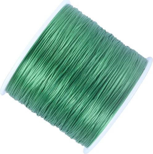 Miniatura 4 de KONMAY Cuerda elástica de elastano verde militar de 0.024 in, cordón elástico suave para abalorios, 450 yardas para pulseras, collares y fabricación