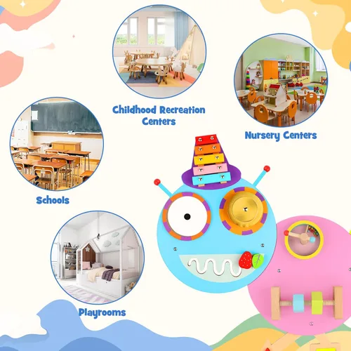 Miniatura 7 de Paneles de pared de actividades Caterpillar para niños pequeños: juguete sensorial de pared 12 actividades, juguete montado en la pared, decoración
