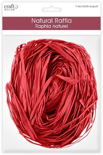 Miniatura 2 de Raffia Fibra de hilo largo para artes y manualidades, manojo mediano de 2 onzas (rojo)