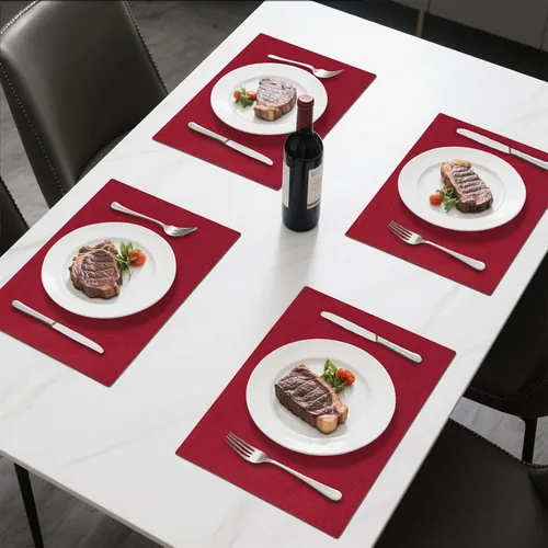 Miniatura 6 de Juego de 6 manteles individuales de tela de lino de doble capa, tejido de algodón, para decoración de mesa de cocina, casa de campo, resistentes al