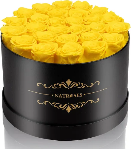 Miniatura 22 de NATROSES 27 Rosas Preservadas para Siempre en una Caja, Flores Preservadas para Entrega de Cumpleaños, para Mamá, Buttermilk Suero de mantequilla