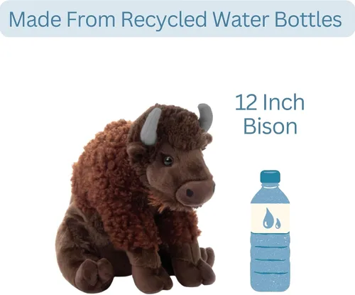 Miniatura 10 de The Petting Zoo - Peluche de bisonte, regalos para niños, animales del zoológico salvaje, colección Wild Onez, juguete de peluche de bisonte sentado
