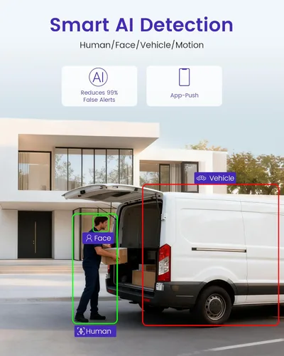 Miniatura 5 de Sistema de cámara de seguridad 4K 8CH PoE NVR, 4 cámaras IP con cable para interiores y exteriores, detección de personas/vehículos
