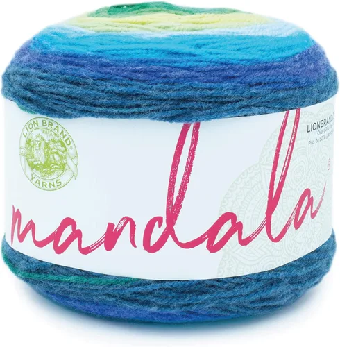 Miniatura 64 de Lion Brand Yarn Mandala - Hilo multicolor para ganchillo,tejido y manualidades, color Liger, 1770 pies, paquete de 1 unidad