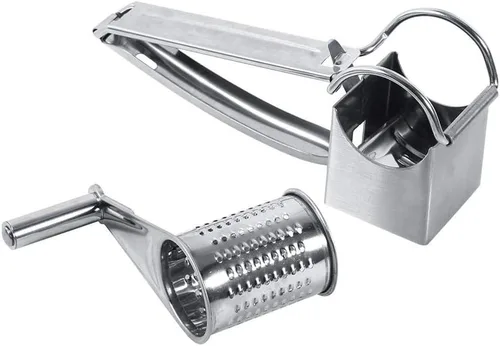 Miniatura 5 de Rallador de queso de acero inoxidable, manivela de mano, cortador de cocina multifuncional y herramienta de trituración, tambores ralladores