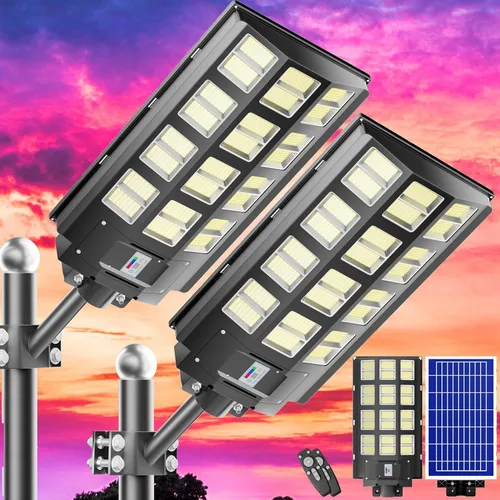 Miniatura 15 de Luz solar de calle, 8000 W, 7000 K, 480000 lúmenes, 1152 luces LED solares de estacionamiento del anochecer al amanecer, luces solares al aire