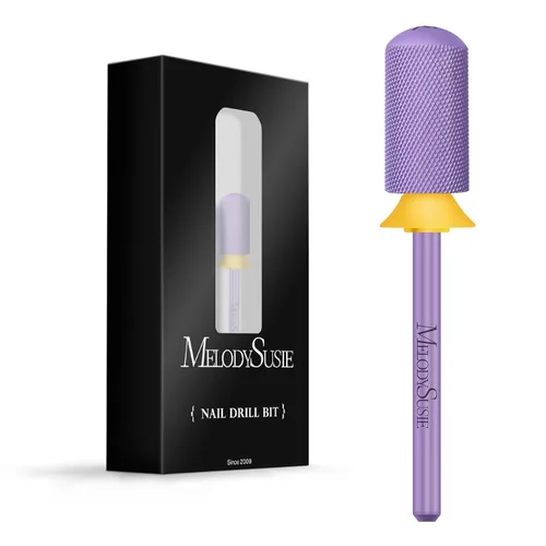 Miniatura 42 de MelodySusie Brocas de uñas de seguridad, brocas de carburo de 2,38 mm de barril grande y parte superior redonda y suave, adecuadas para manicura