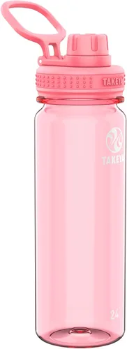 Takeya Tritan - Botella de Agua Deportiva con Tapa de Boquilla - Sin BPA y Apta para Lavavajillas - Botella Reutilizable con Asa en la Tapa - Rosa