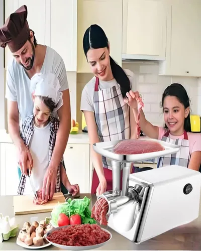 Miniatura 6 de Picadora eléctrica de carne, potencia bloqueada máxima de 900 W con 5 placas de molienda y 2 tubos de salchicha, procesador de alimentos resistente