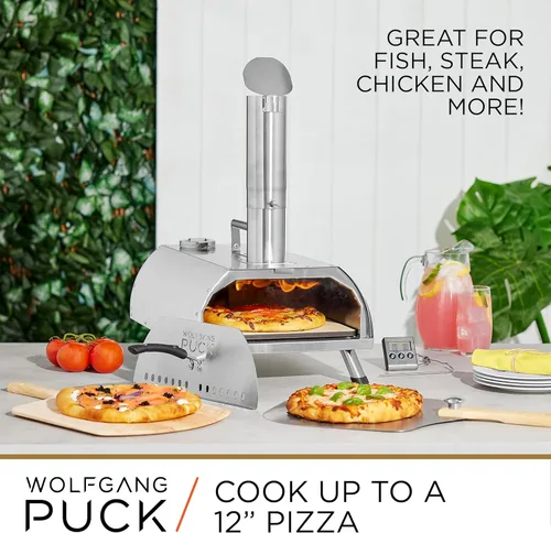 Miniatura 4 de Wolfgang Puck Horno de pizza al aire libre, acero inoxidable duradero, horno de pizza portátil, almacenamiento compacto, horno de pizza de pellets