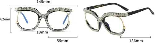 Miniatura 2 de progresivo multifocal Rhinestone estilo punk cuadrado de gran tamaño marco de metal Bling fotocromático Rhinestone gafas de lectura