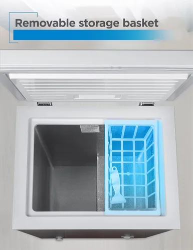 Miniatura 3 de BLACK+DECKER 2.0 pies cúbicos Congelador compacto de cofre, congelador profundo con capacidad para hasta 70 libras de alimentos congelados, cesta